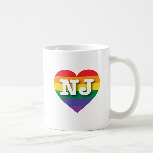 I Liebe New Jersey Rainbow Heart Kaffeetasse (Rechts)