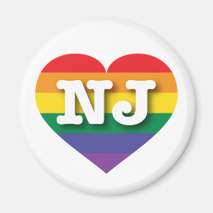 I Liebe New Jersey Rainbow Heart Magnet