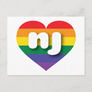 I Liebe New Jersey Rainbow Heart Postkarte