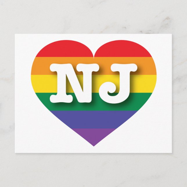 I Liebe New Jersey Rainbow Heart Postkarte (Vorderseite)
