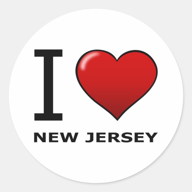 I LIEBE NEW JERSEY RUNDER AUFKLEBER (Vorderseite)