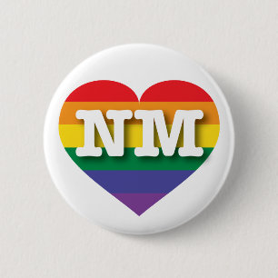 I Liebe New Mexico Gay Pride Rainbow Heart Button