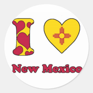 I Liebe New Mexico Runder Aufkleber
