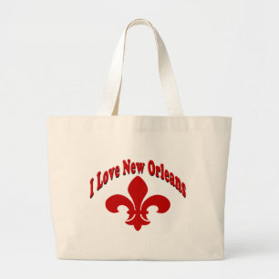 I Liebe New Orleans Lilie Jumbo Stoffbeutel