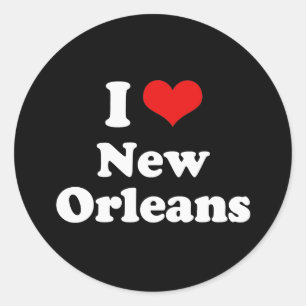 I Liebe New Orleans Tshirt White Tshirt Runder Aufkleber