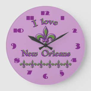I Liebe New Orleans Wall Clock Große Wanduhr