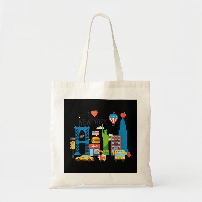 I Liebe New York City NY Icons Souvenir Geschenk Tragetasche (Vorne)