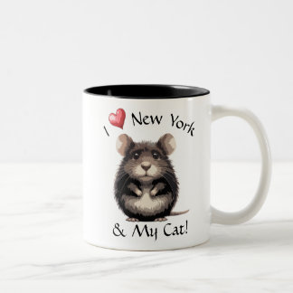 I Liebe New York & My Cat Zweifarbige Tasse