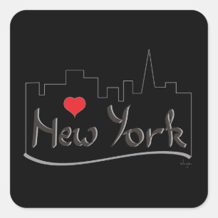 I Liebe New York, New York Quadratischer Aufkleber