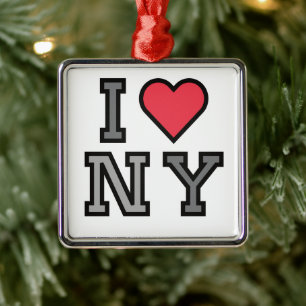 I Liebe New York - Ornament White Red & Grey