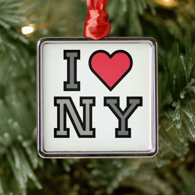 I Liebe New York - Ornament White Red & Grey (Baum)