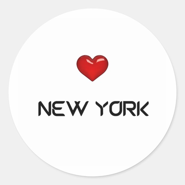 I Liebe New York Runder Aufkleber (Vorderseite)