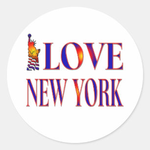 I LIEBE NEW YORK RUNDER AUFKLEBER