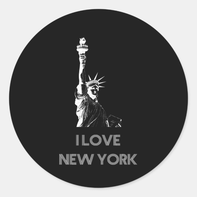 I Liebe New York Runder Aufkleber (Vorderseite)