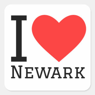 I Liebe Newark Quadratischer Aufkleber