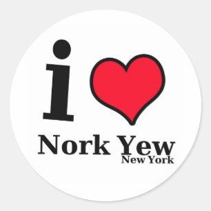 I Liebe NEWYORK Runder Aufkleber