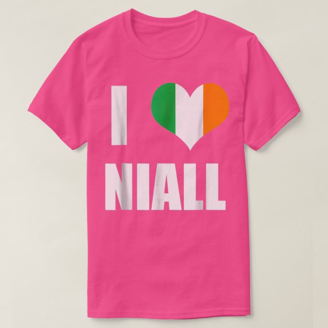 I Liebe Niall Ireland Flaggenherz T-Shirt (Design vorne)