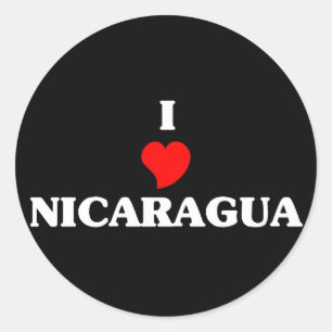 I Liebe Nicaragua Runder Aufkleber