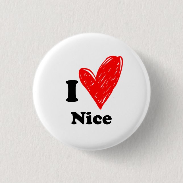 I Liebe Nice Button (Vorderseite)