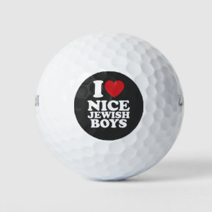 I Liebe Nice Jungs ich Herz Groovy Retro Golfball