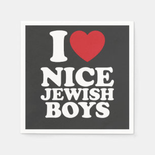 I Liebe Nice Jungs ich Herz Groovy Retro Serviette