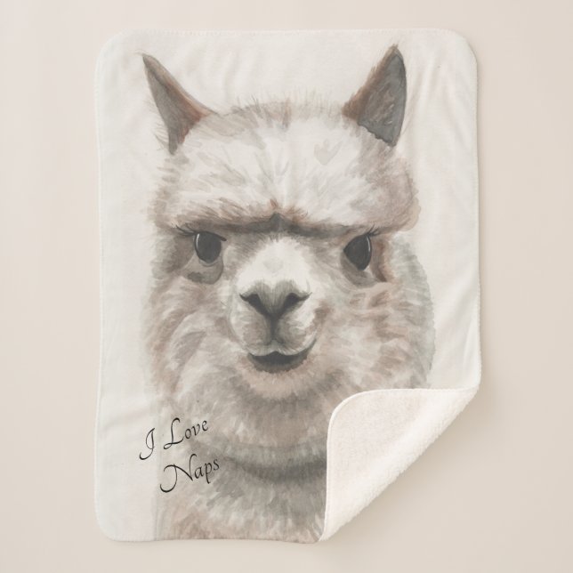 I Liebe Nickerchen Llama Sherpa Baby Blanket Sherpadecke (Vorderseite)