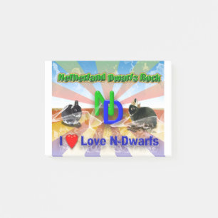 I Liebe Niederlande Zwarf Bunnies Post-it Klebezettel