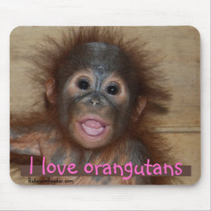 I Liebe-niedlichster Tier-Orang-Utan Mousepad