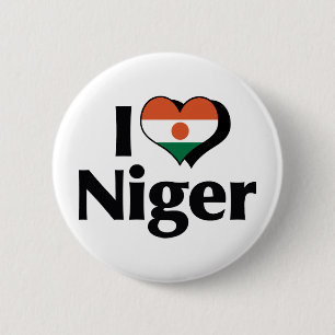 I Liebe Niger Flag Button
