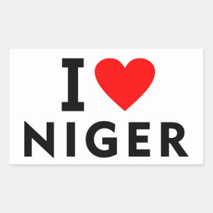 I Liebe Niger Land wie Herztourismus Rechteckiger Aufkleber
