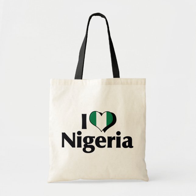 I Liebe Nigeria Flag Tragetasche (Vorne)