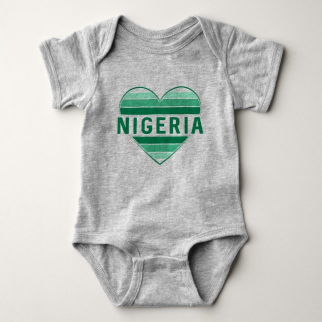 I Liebe Nigeria, nigerianisches Herz Baby Strampler (Vorderseite)