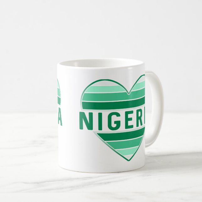 I Liebe Nigeria, nigerianisches Herz Kaffeetasse (VorderseiteRechts)