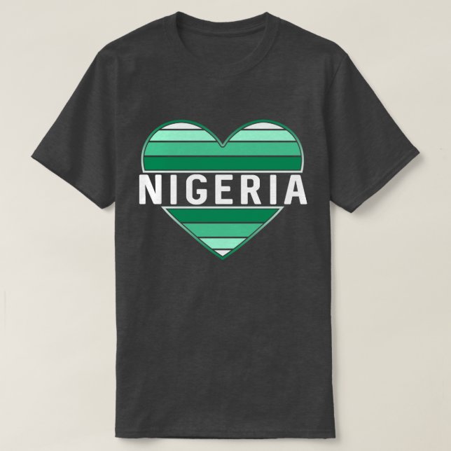 I Liebe Nigeria, nigerianisches Herz T-Shirt (Design vorne)