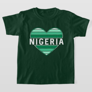 I Liebe Nigeria, nigerianisches Herz T-Shirt