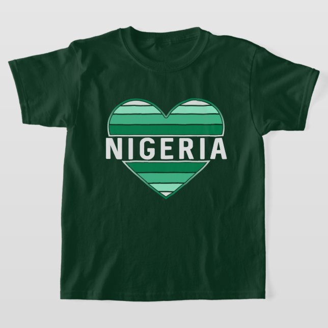 I Liebe Nigeria, nigerianisches Herz T-Shirt (Ablage )