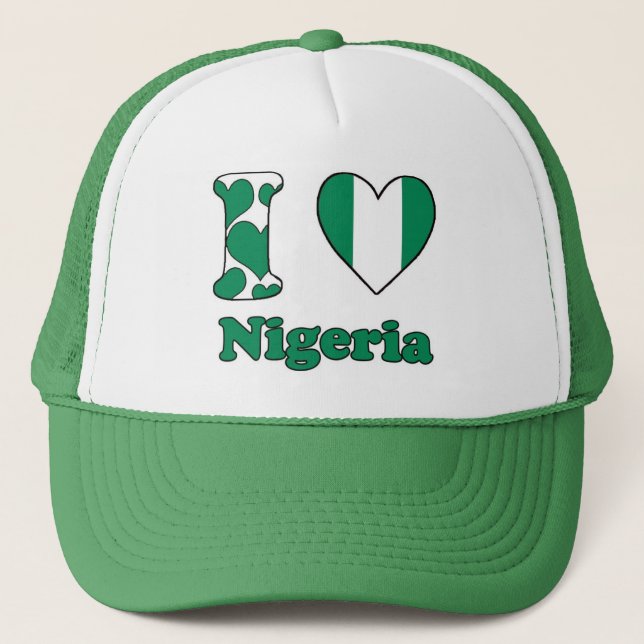 I Liebe Nigeria Truckerkappe (Vorderseite)