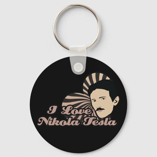 I Liebe Nikola Tesla Schlüsselanhänger (Vorderseite)