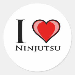 I Liebe Ninjutsu Runder Aufkleber