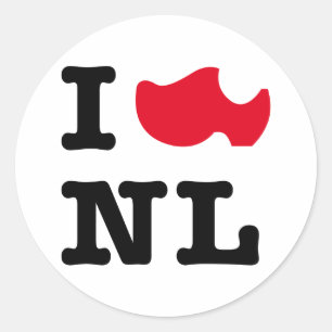 I Liebe NL Runder Aufkleber