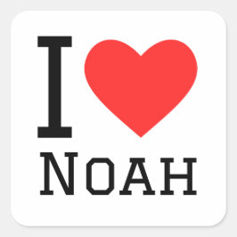 I Liebe Noah Quadratischer Aufkleber