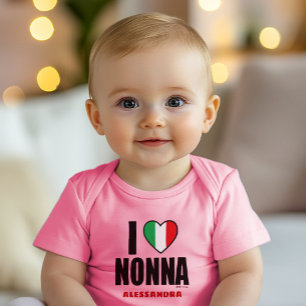 I LIEBE NONNA personalisiert Pink Baby Bodysuit Strampler
