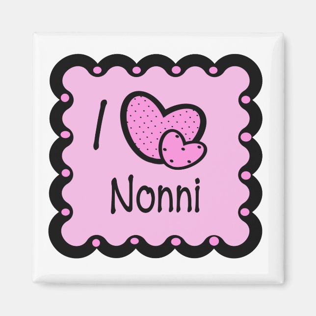 I Liebe Nonni Niedlicher T - Shirt Magnet (Vorne)