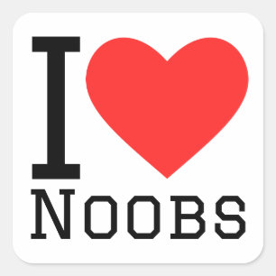 I Liebe Noobs Quadratischer Aufkleber