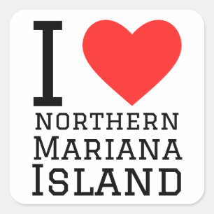 I Liebe Nord-Mariana Quadratischer Aufkleber