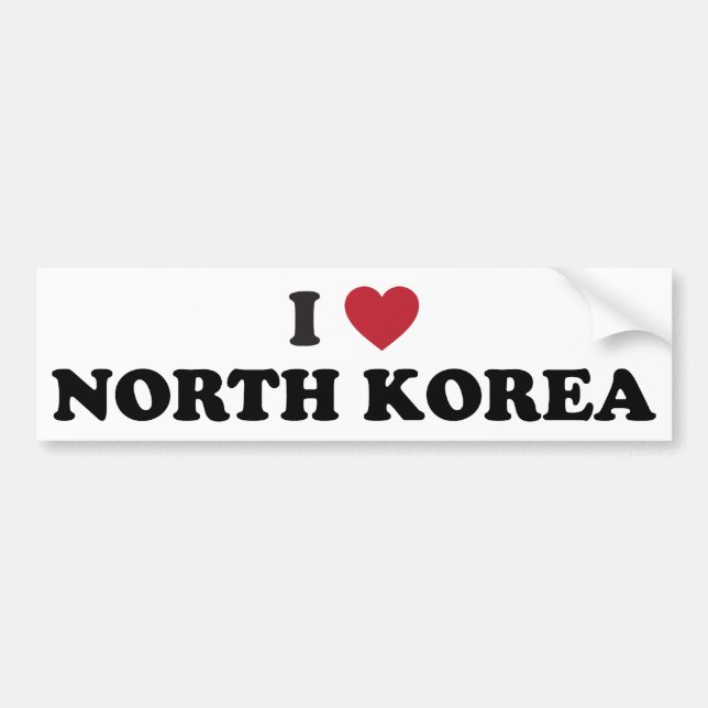 I Liebe Nordkorea Autoaufkleber (Vorne)