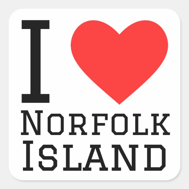 I Liebe Norfolk Island Quadratischer Aufkleber (Vorderseite)