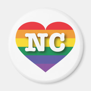 I Liebe North Carolina Rainbow Heart Magnet