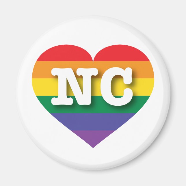 I Liebe North Carolina Rainbow Heart Magnet (Vorne)