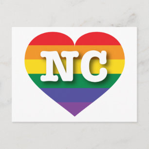 I Liebe North Carolina Rainbow Heart Postkarte